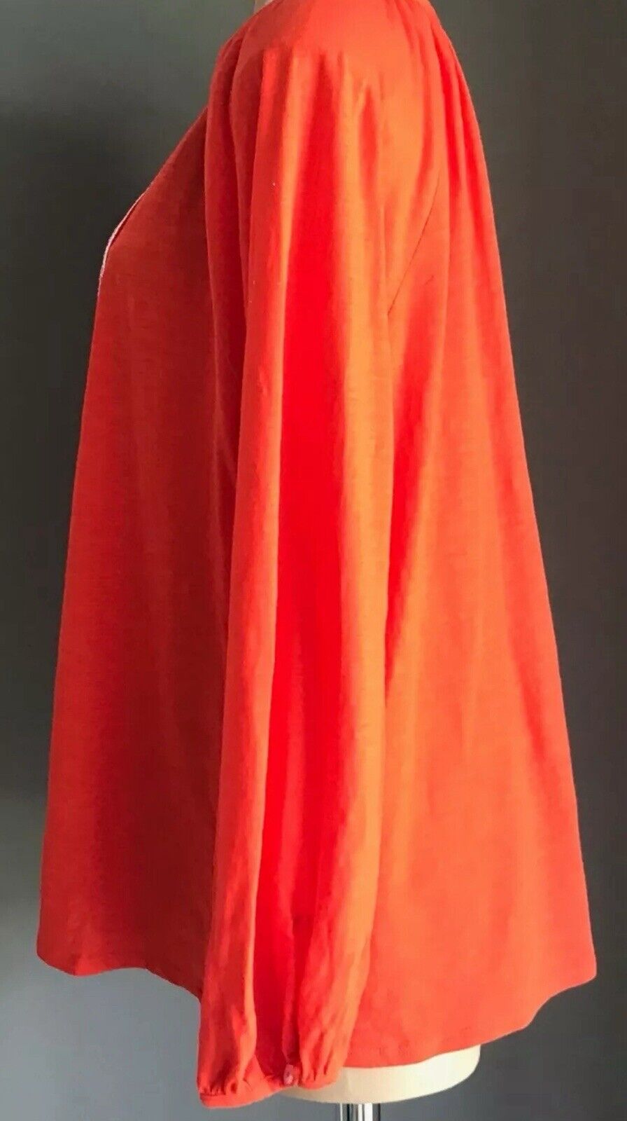 TARGET Peasant Top Orange White Trim Long Sleeve Cotton Stretch Plus Size 20 NEW