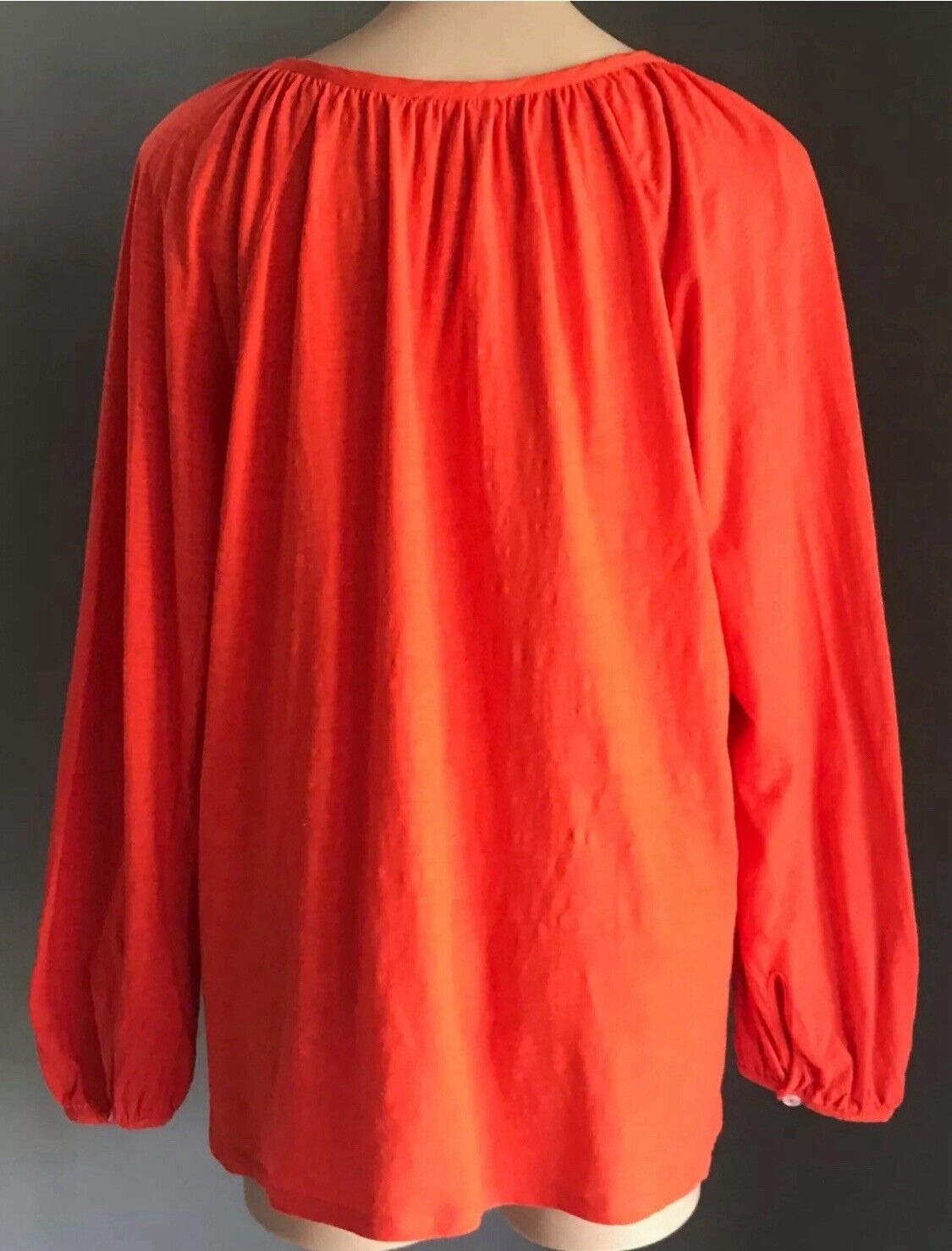 TARGET Peasant Top Orange White Trim Long Sleeve Cotton Stretch Plus Size 20 NEW