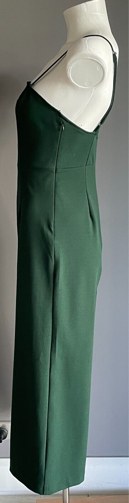 FOREVER 21 Jumpsuit Green Adjustable Straps Wide Crop Length Sleeveless Size S 8