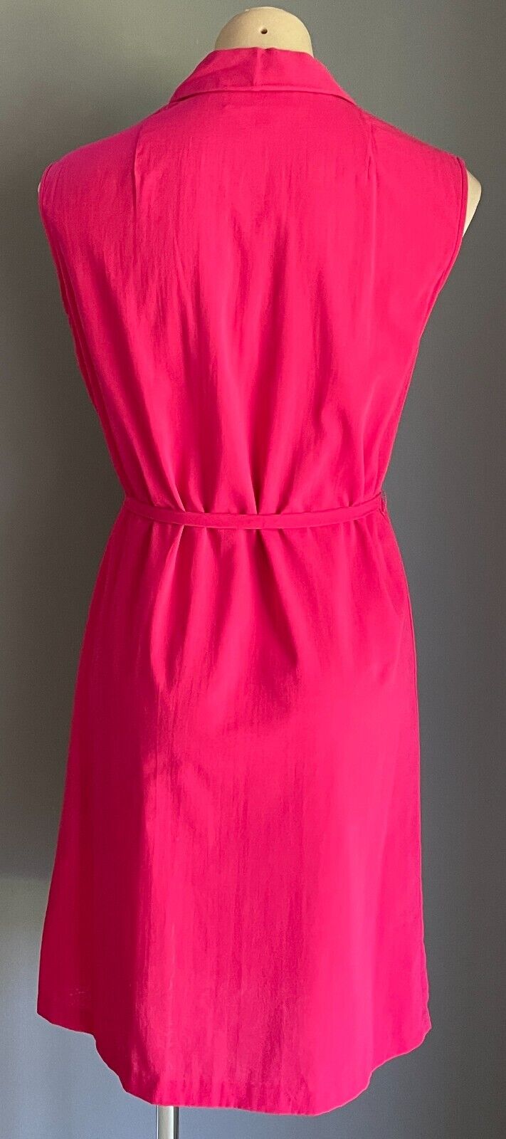 PARK LANE Shirt Dress Pink Embroidered Trim Waist Tie SSW 12 NEW Vintage NOS
