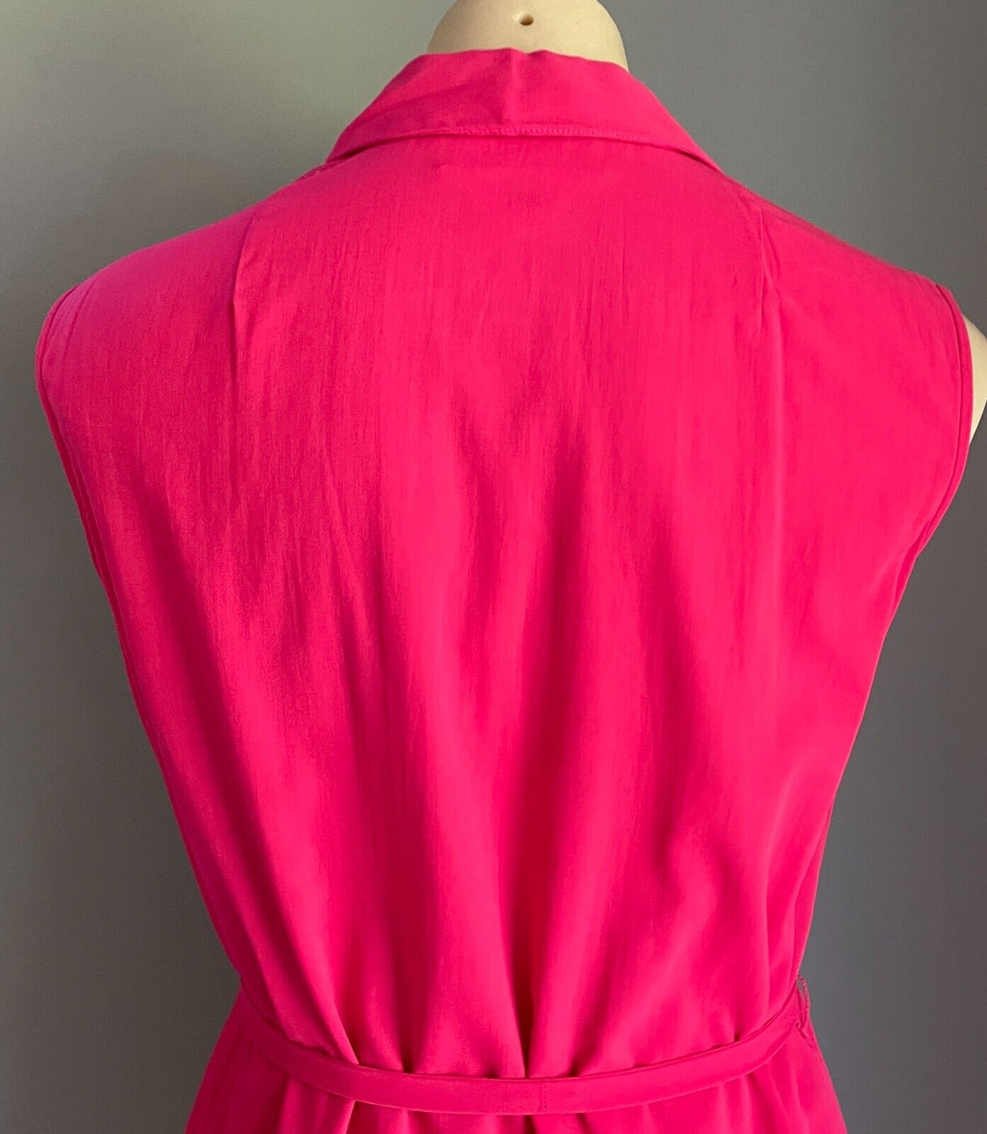PARK LANE Shirt Dress Pink Embroidered Trim Waist Tie SSW 12 NEW Vintage NOS