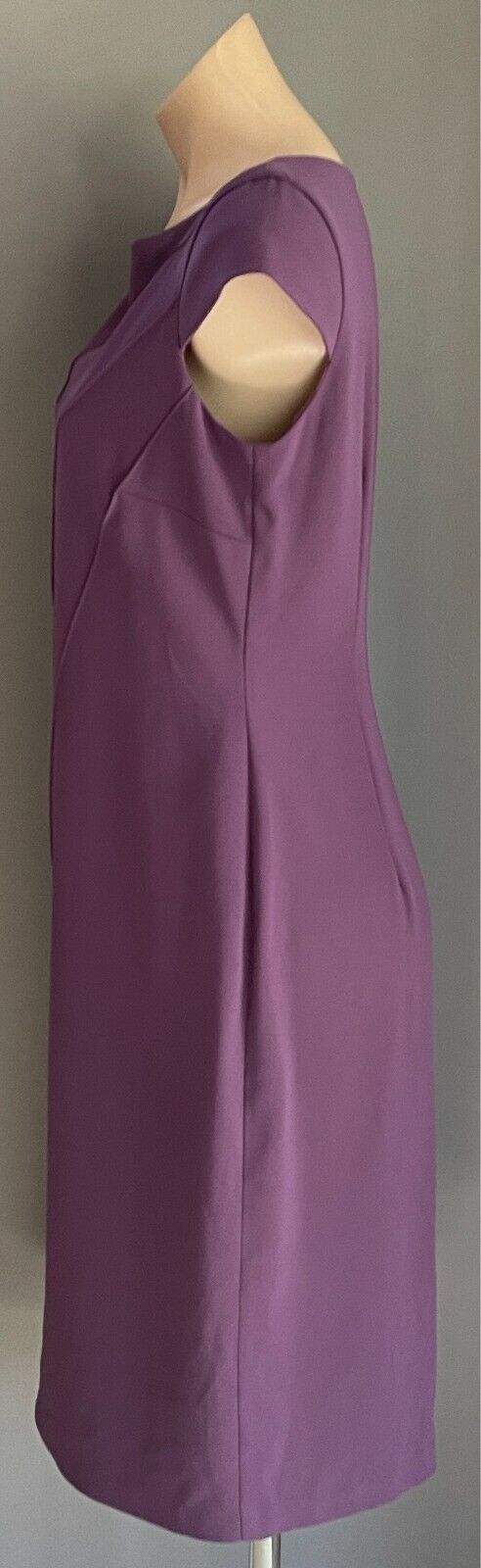 VERONIKA MAINE Sheath Dress Purple Cap Sleeve Size 12 Lined Knee Length Elegant