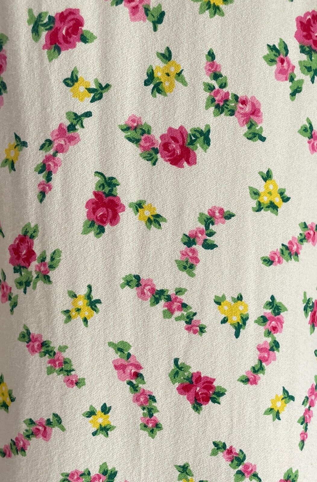 PARK LANE Shirt Dress Cream Pink Yellow Green Long Sleeve Size 12 NOS Vintage