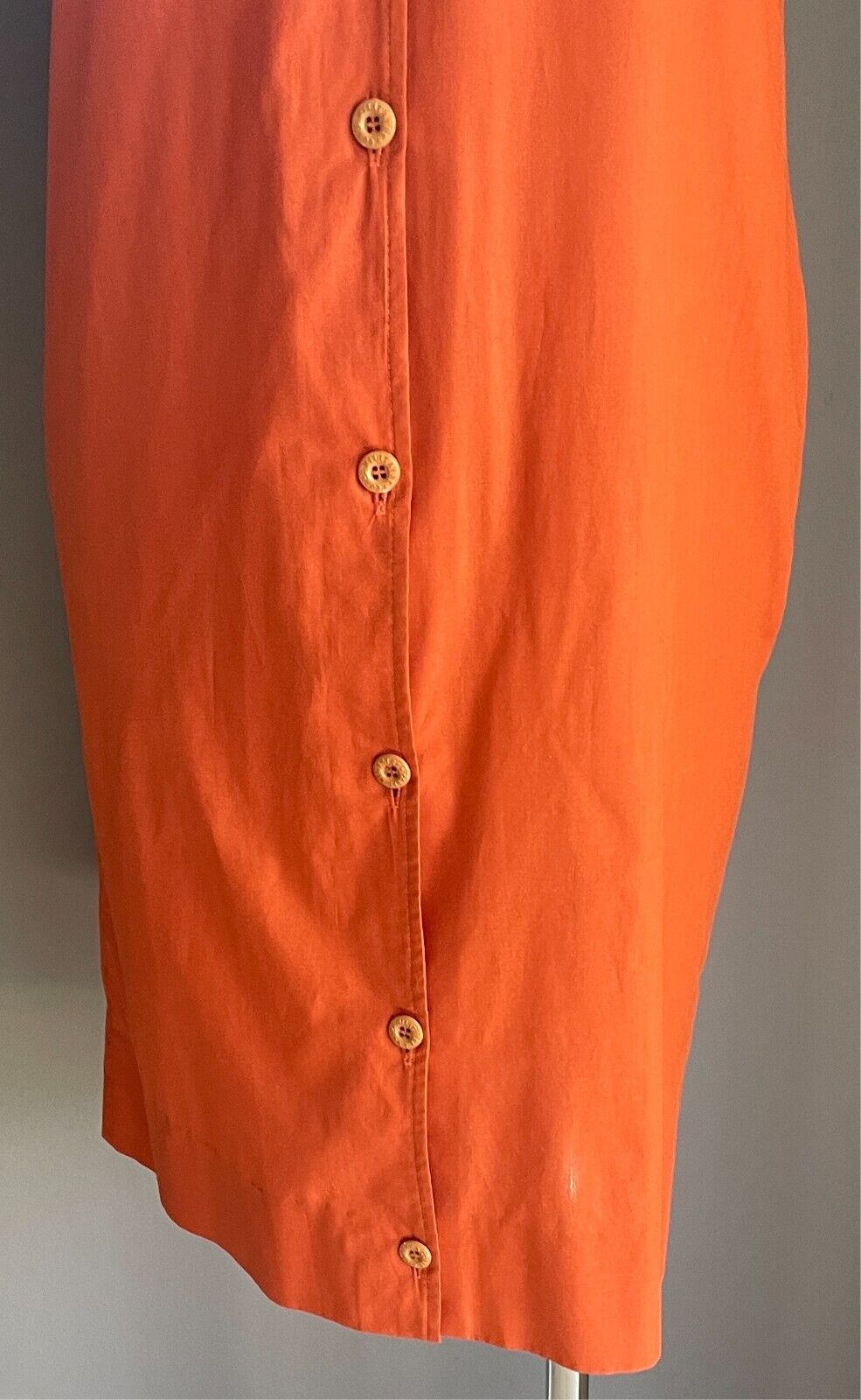 CAREER GIRL Burnt Orange Shirt Dress Button Front Short Sleeves Cotton Size 12