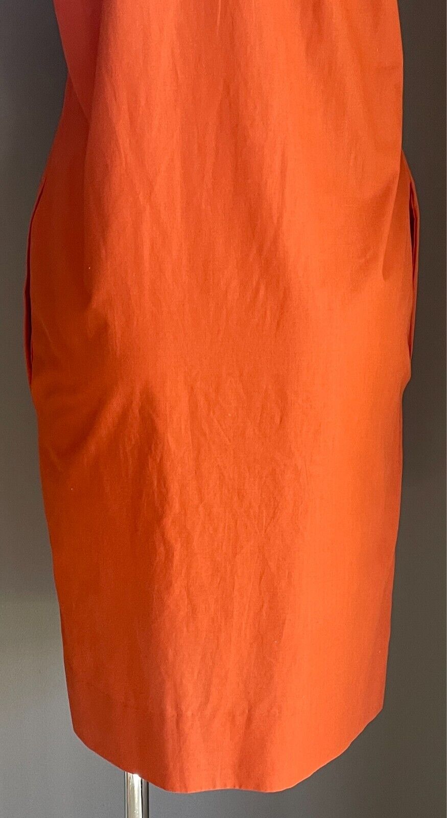 CAREER GIRL Burnt Orange Shirt Dress Button Front Short Sleeves Cotton Size 12