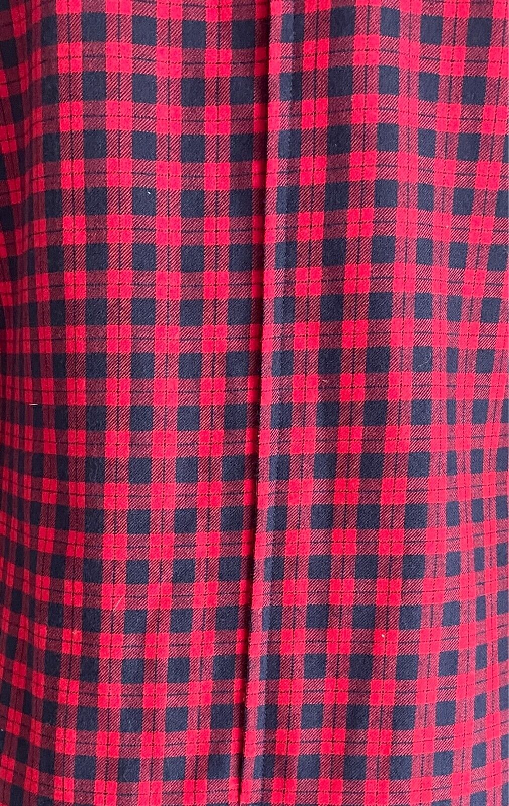 PARK LANE Red Navy Check Long Sleeve Shift Dress Size 12 SSW Wool Blend Vintage