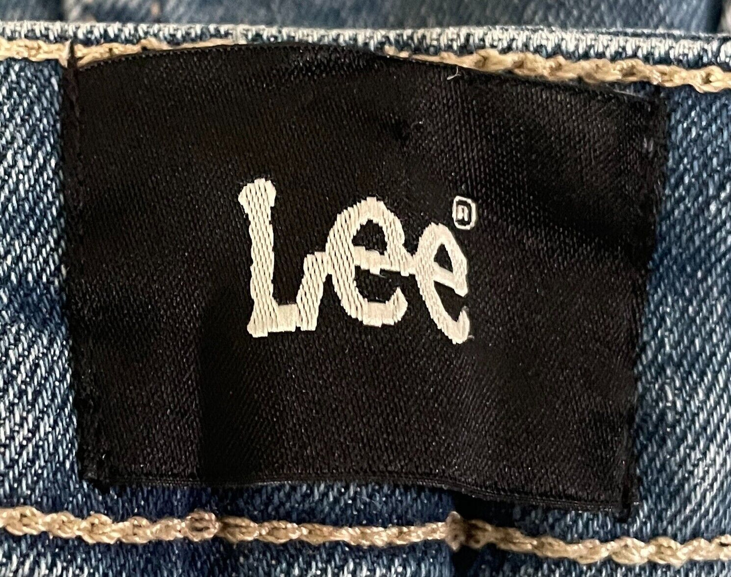 LEE Blue Denim Skirt Mini Length Ladies Size 10 Stretch Denim