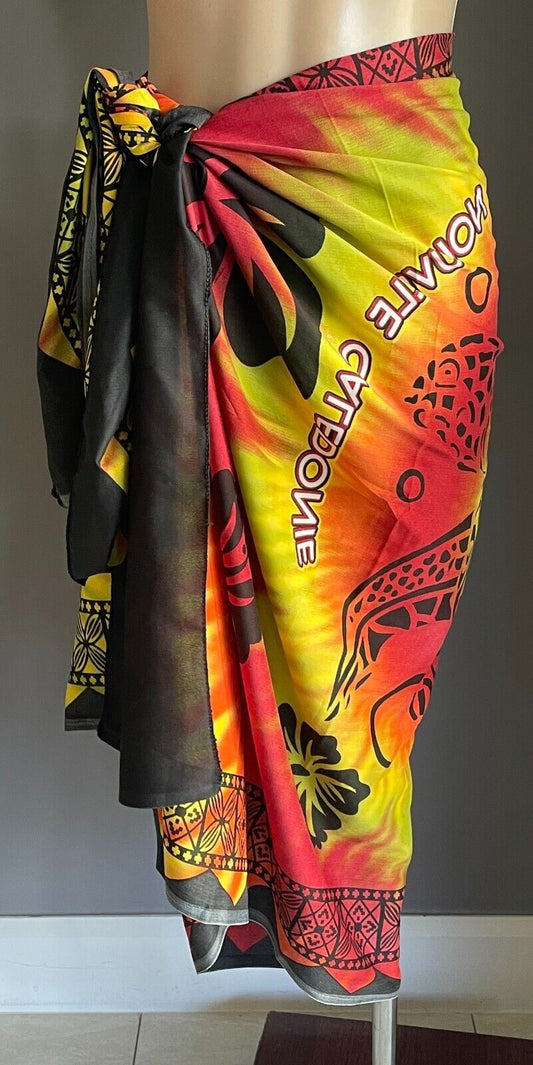 NOUVELLE CALEDONIE Sarong MultiColour Tropical NEW CALEDONIA Size 8 12 Souvenir