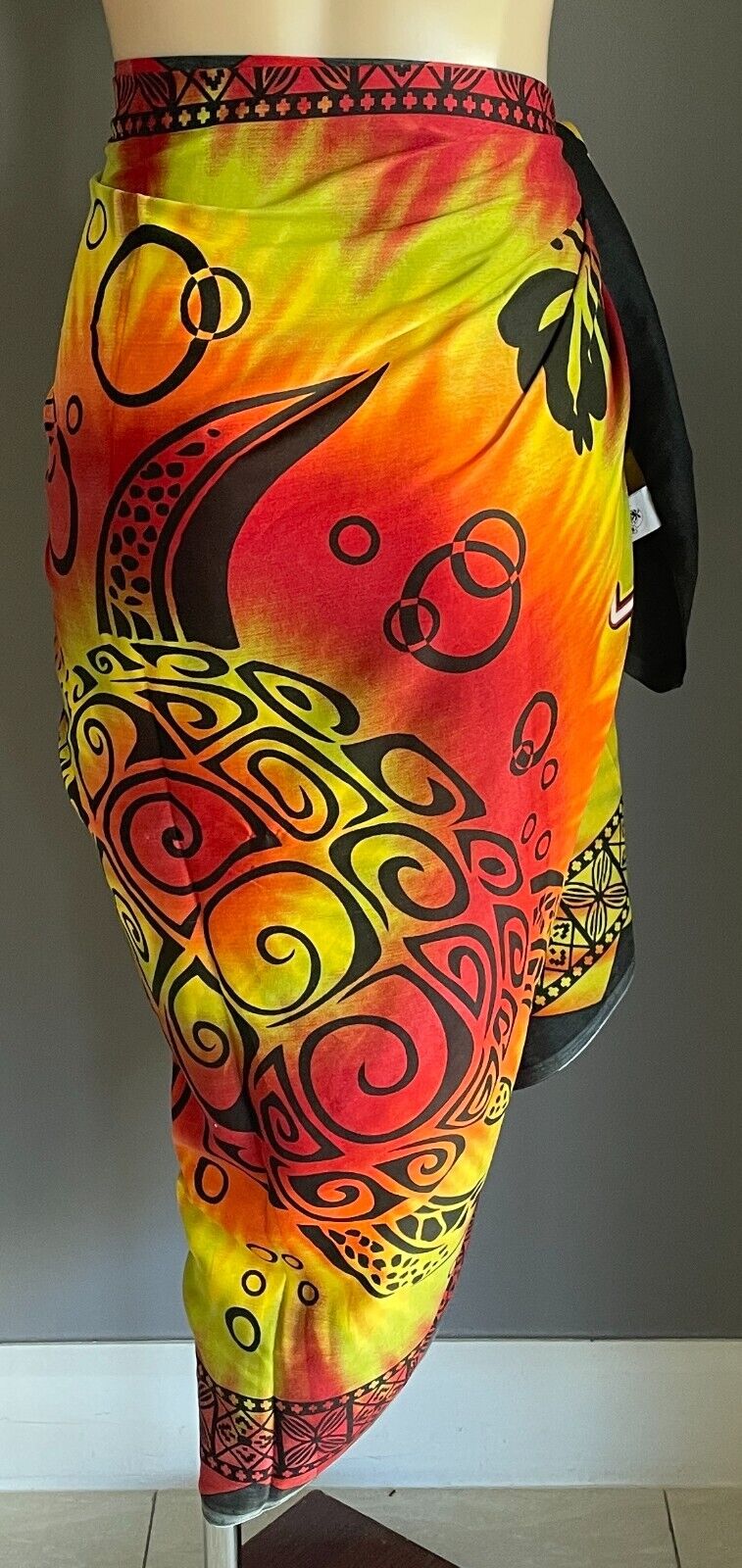 NOUVELLE CALEDONIE Sarong MultiColour Tropical NEW CALEDONIA Size 8 12 Souvenir