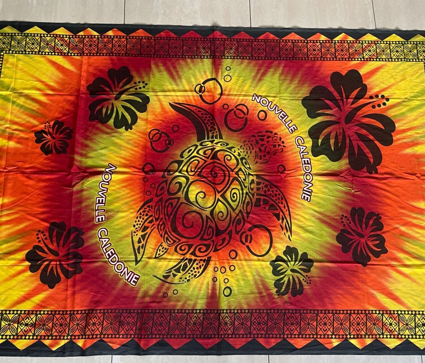 NOUVELLE CALEDONIE Sarong MultiColour Tropical NEW CALEDONIA Size 8 12 Souvenir