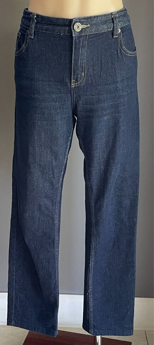 JUST JEANS Indigo Blue Denim High Rise Slim Leg Jeans Size 14 Waist 90cm