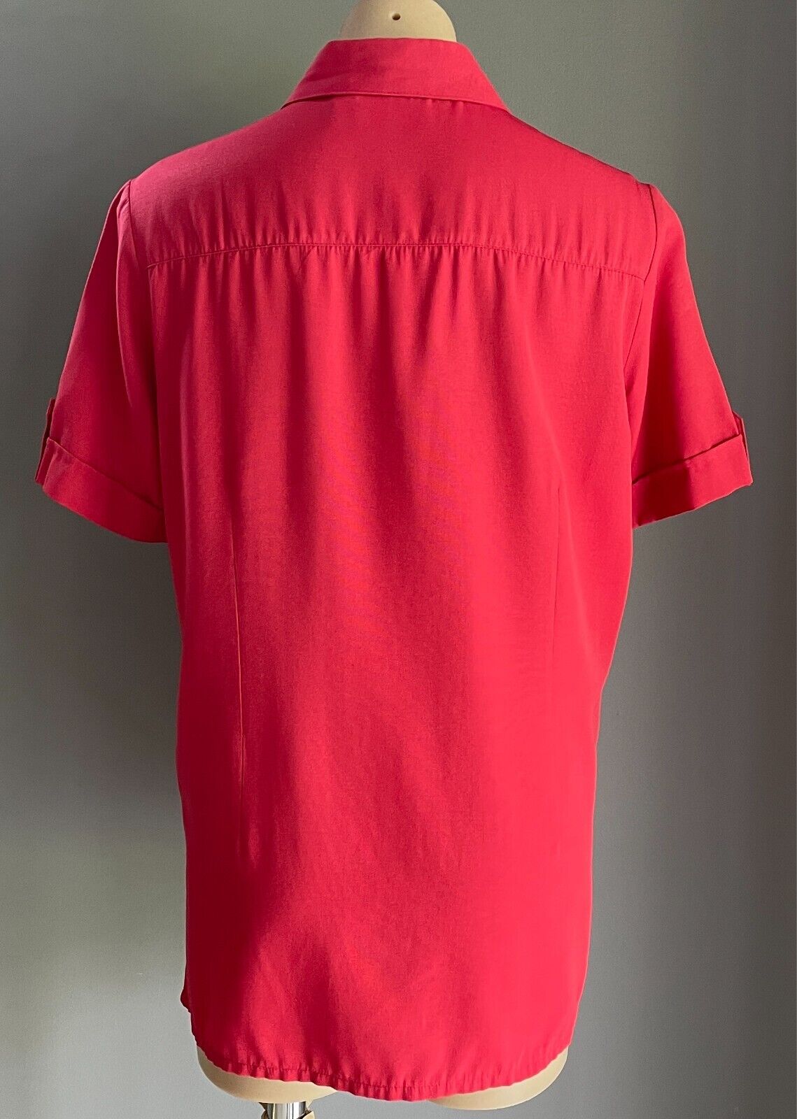 CAPTURE EUROPEAN Shirt Blouse Red Button Front Short Sleeve Size EUR 40 AU12