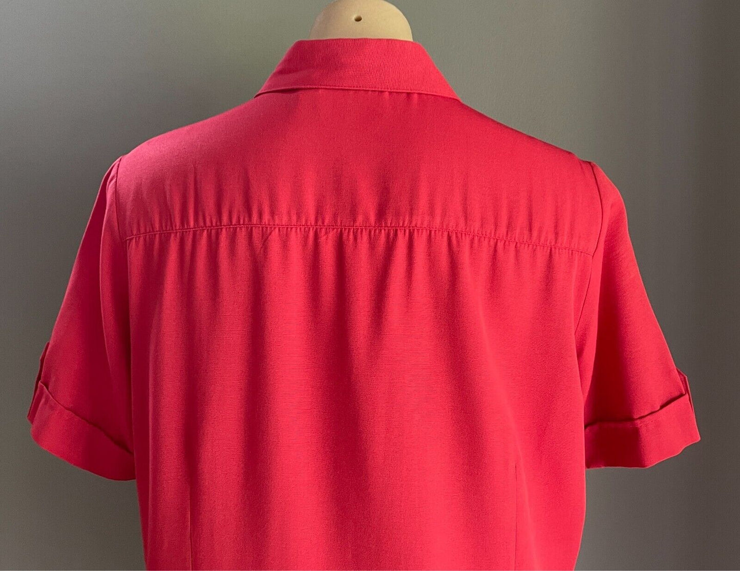 CAPTURE EUROPEAN Shirt Blouse Red Button Front Short Sleeve Size EUR 40 AU12