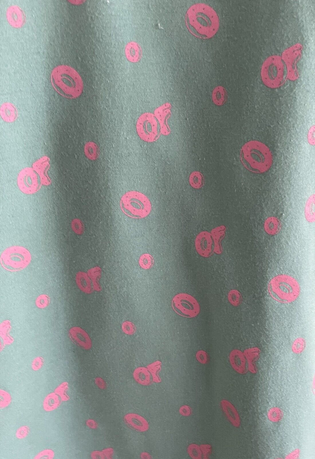 ODD FUTURE OF W GKTA T-Shirt All Over Donut Logo Print Mint & Pink Mens Size L