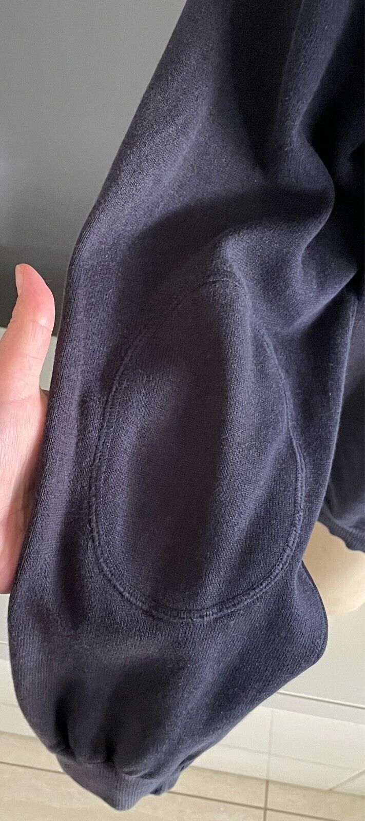 BUGATTI Top Long Sleeve Navy Zip Front Contrasting Rib Collar Mens Size L
