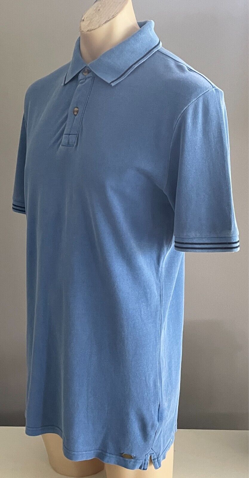 LEE COOPER Blue Polo Shirt Cotton Short Sleeves Mens Size L