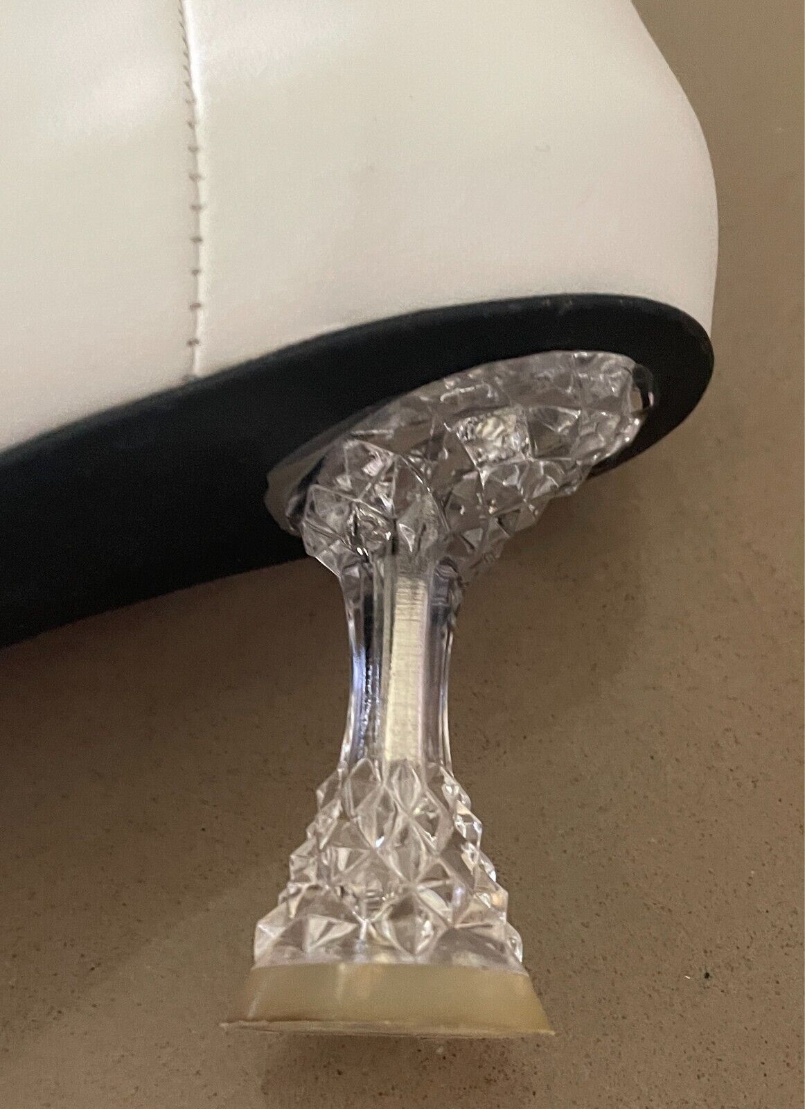 CELINE White Phoebe Philo Facetted Crystal Heel Boots Booties Size 38 Fall 2018