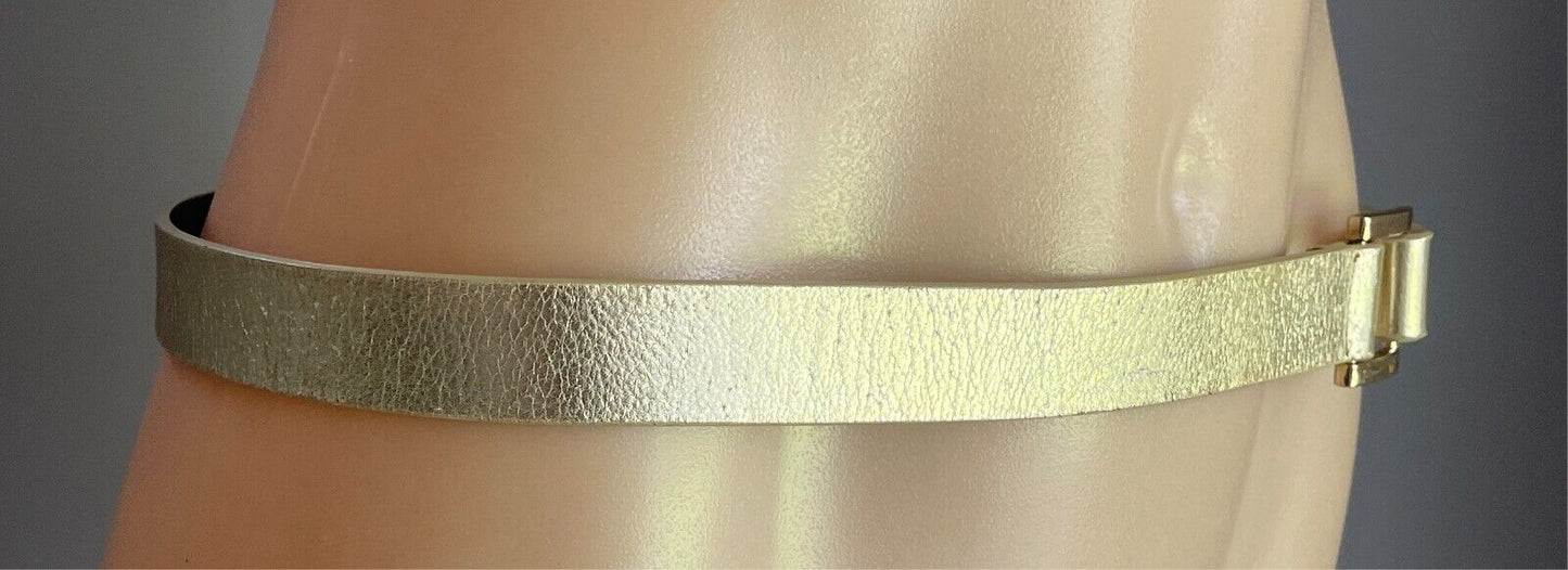 DAVID JONES Gold Synthetic/Pleather Belt 2.5cm Wide Size S 10