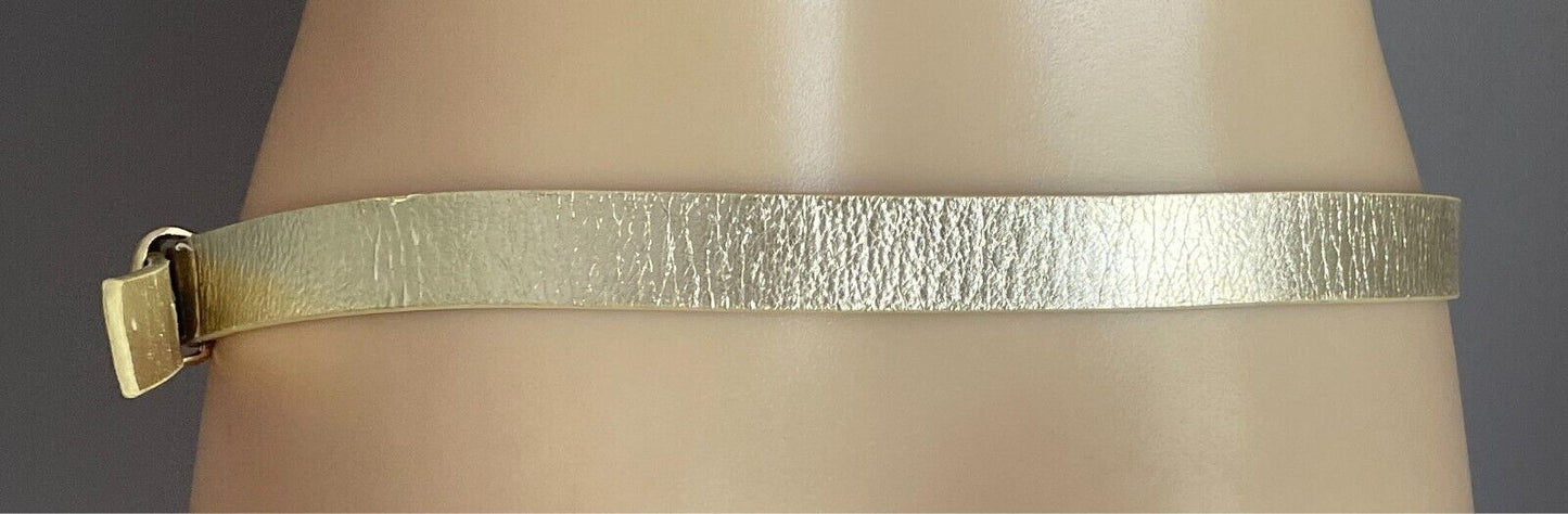 DAVID JONES Gold Synthetic/Pleather Belt 2.5cm Wide Size S 10
