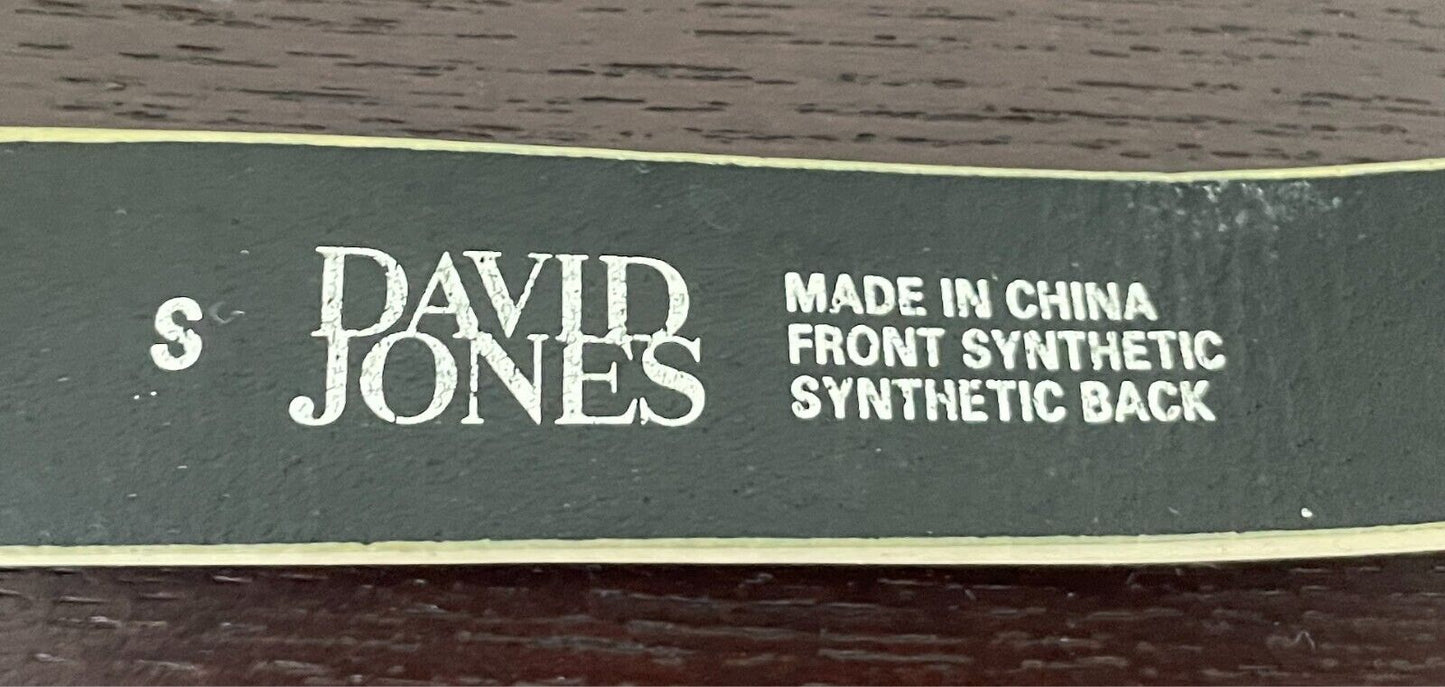 DAVID JONES Gold Synthetic/Pleather Belt 2.5cm Wide Size S 10