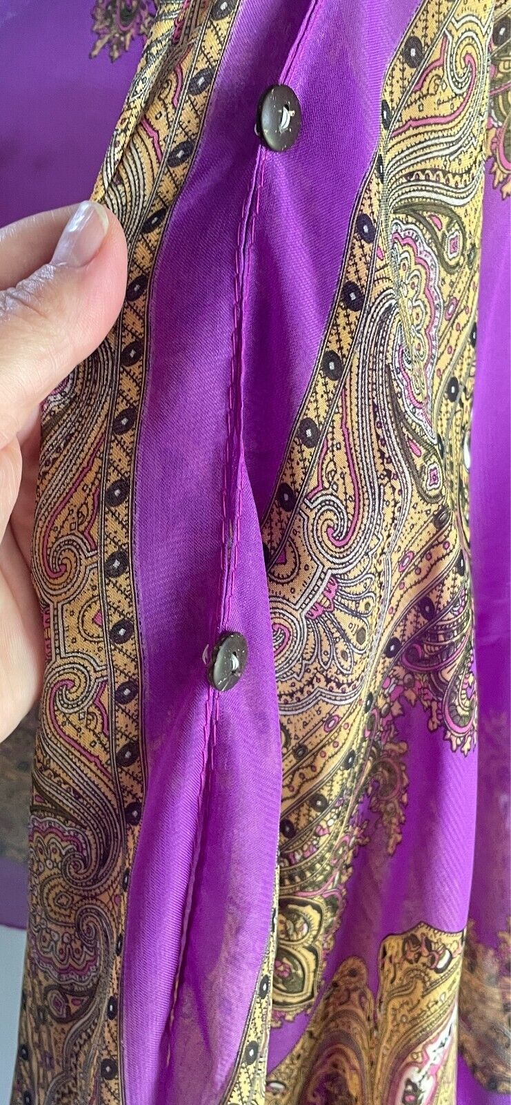 Poncho Cape Purple & Multicolour Paisley Print Lightweight Fabric - Free Size