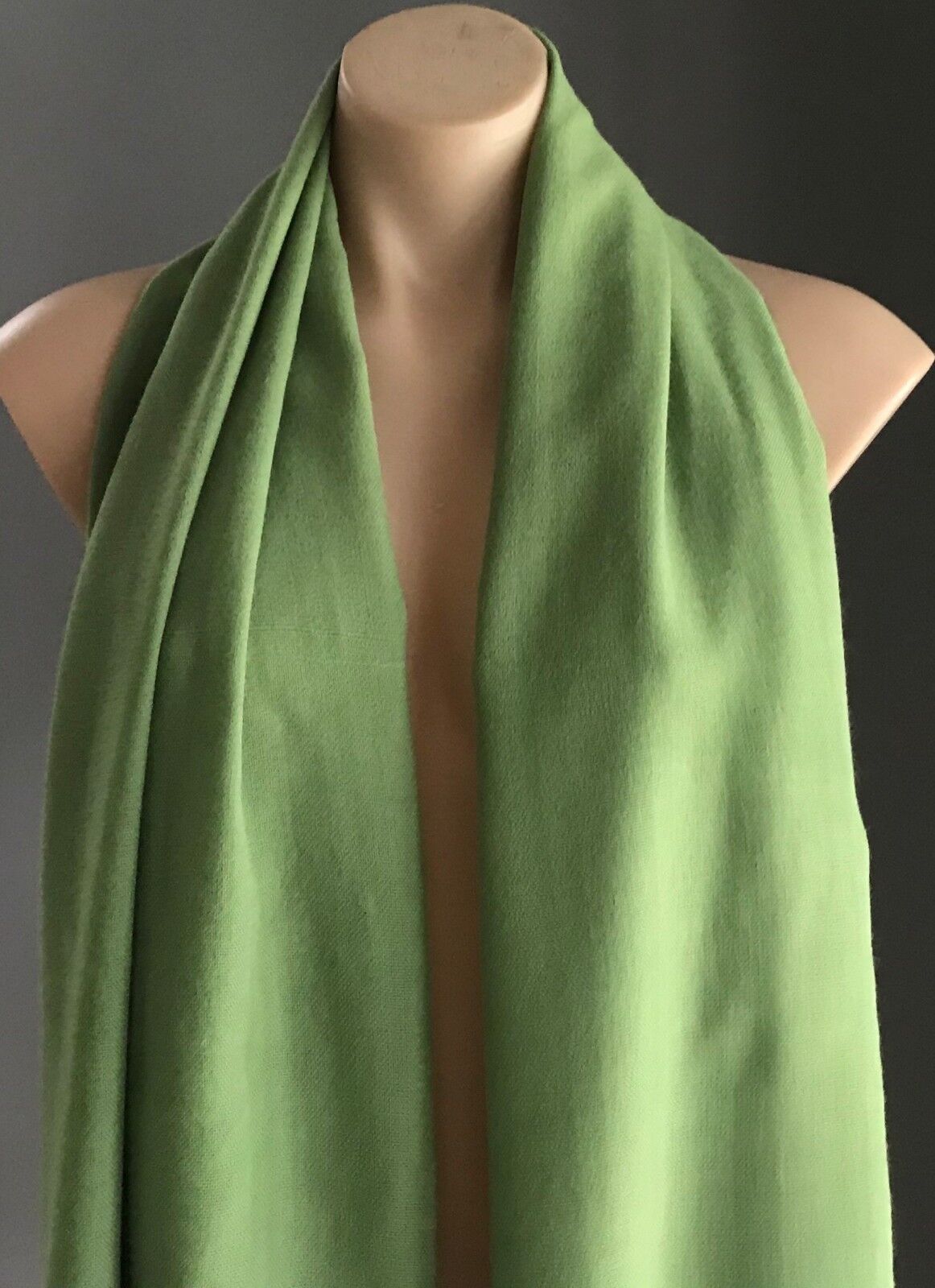 Acrylic NECK WRAP SCARF Fringed Bright Green Large Wrap Shawl Rectangle