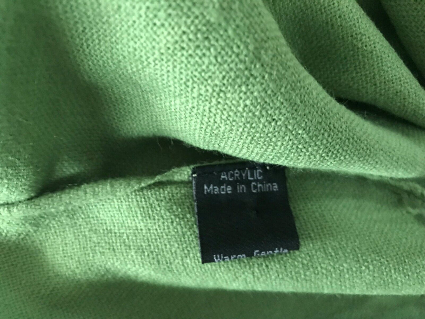 Acrylic NECK WRAP SCARF Fringed Bright Green Large Wrap Shawl Rectangle