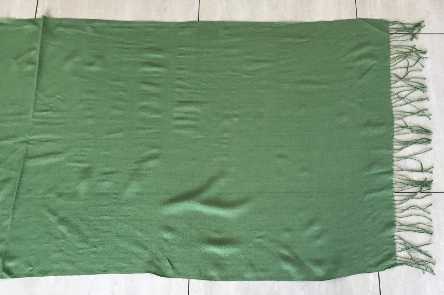 Acrylic NECK WRAP SCARF Fringed Bright Green Large Wrap Shawl Rectangle