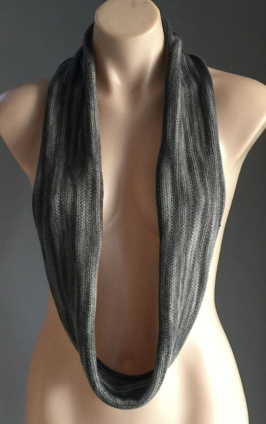 INFINITY SCARF Shades of Grey Fine Knit Ladies Beautiful Colours! NEW