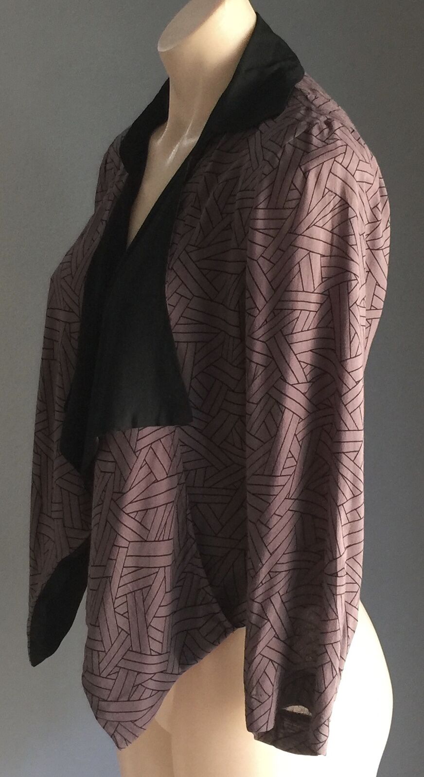 I LOVE H81 Forever 21 Jacket Soft Drape Crop Black & Brown Top Size M 10 12