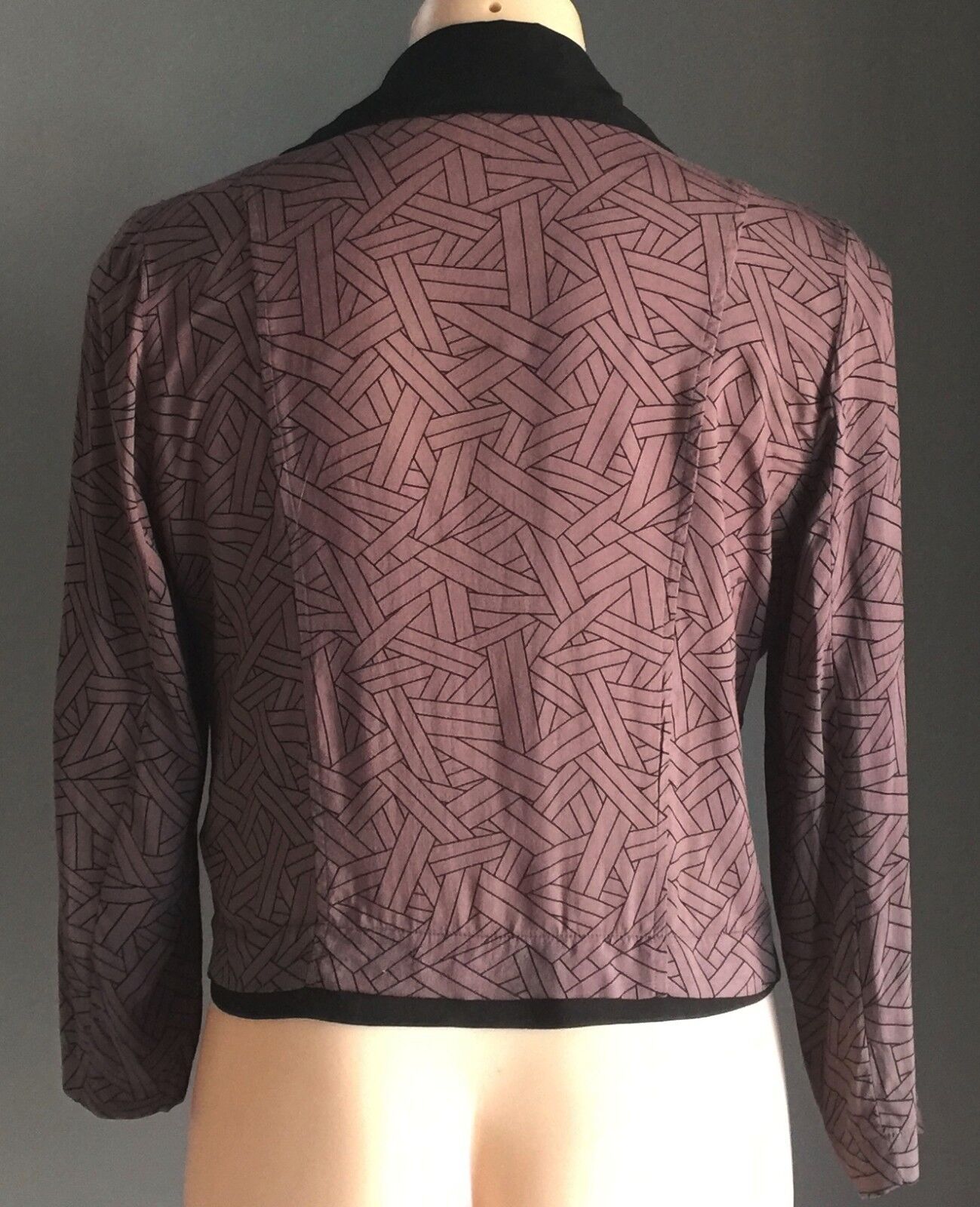 I LOVE H81 Forever 21 Jacket Soft Drape Crop Black & Brown Top Size M 10 12