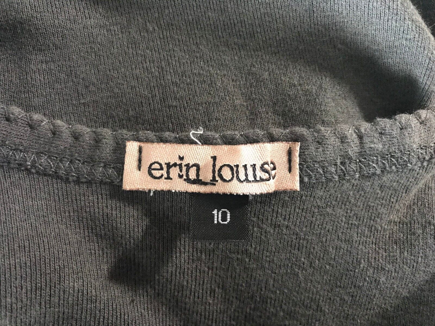 ERIN LOUISE Tank Top Dark Grey Embellished Ribbon Flowers Beads Singlet Size 10
