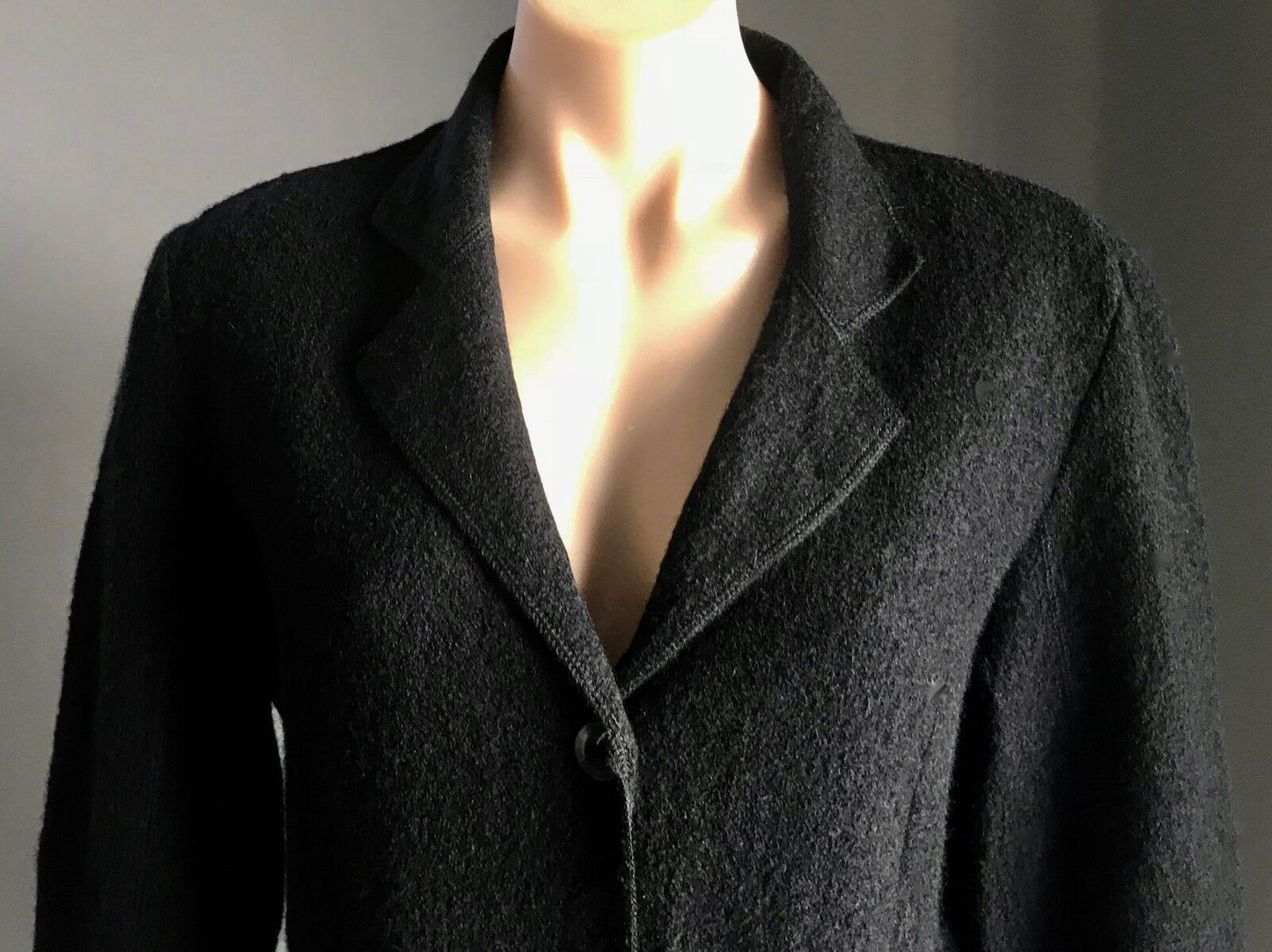 MARCO POLO Jacket Blazer Black Woolmark Single Breasted Winter Ladies Size M 12