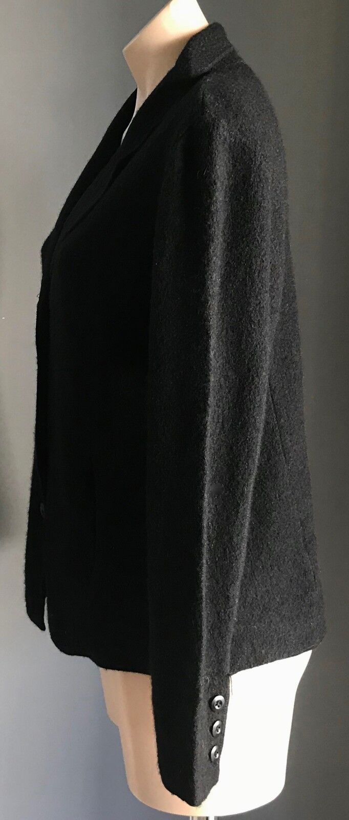 MARCO POLO Jacket Blazer Black Woolmark Single Breasted Winter Ladies Size M 12