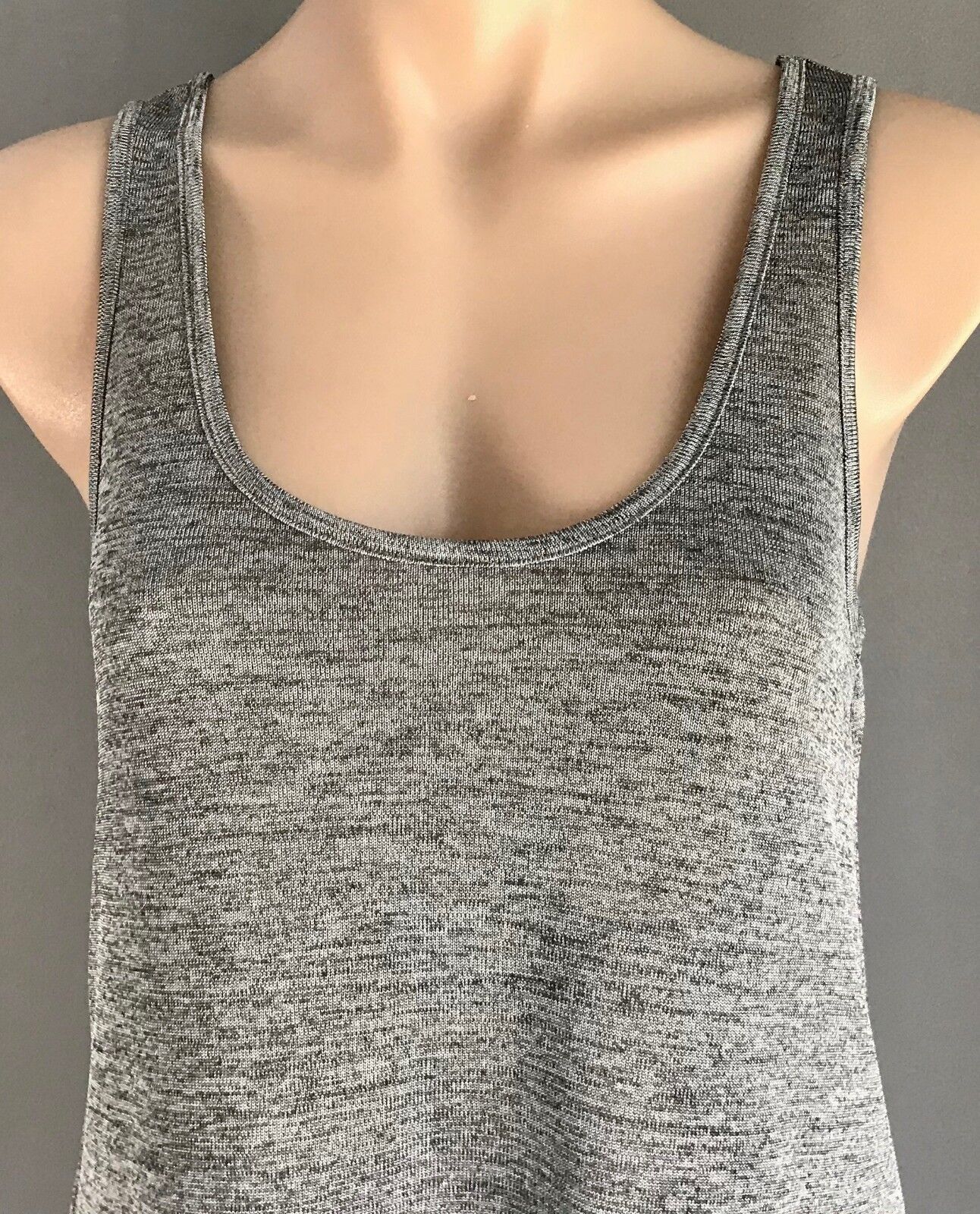 WITCHERY Tank Top Grey Marl Sleeveless Stretch Size S 10 Fab