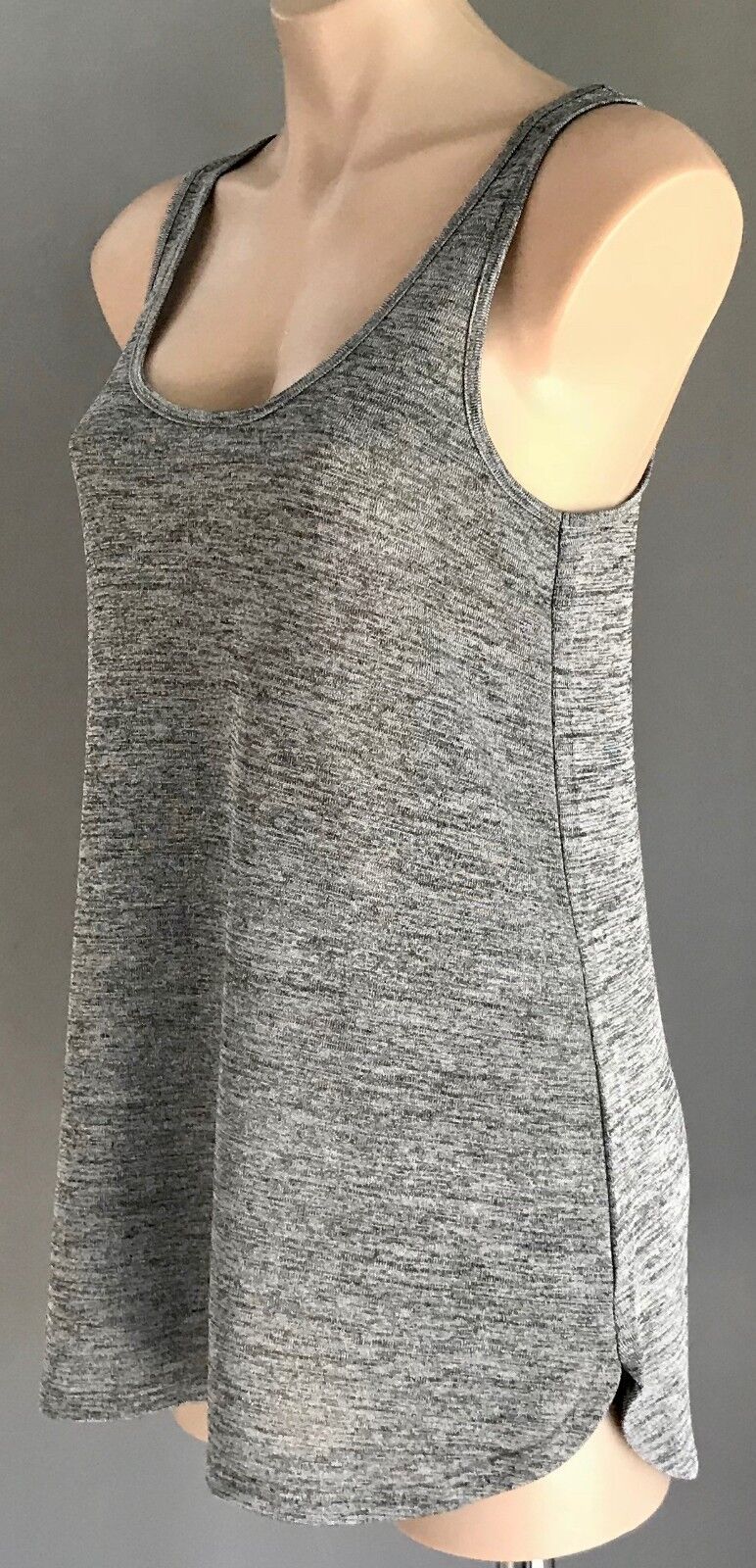 WITCHERY Tank Top Grey Marl Sleeveless Stretch Size S 10 Fab