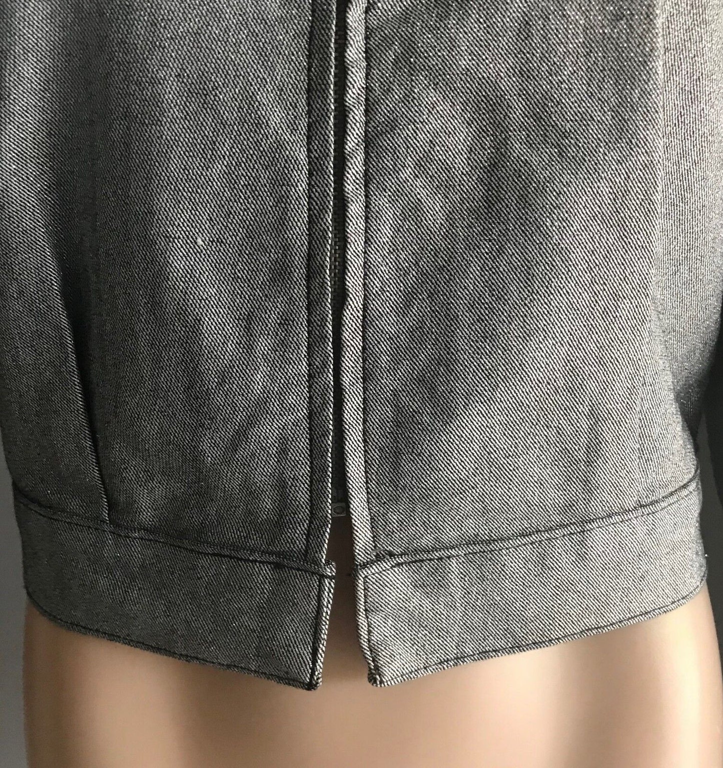 BEC & BRIDGE Crop Jacket Grey Silver Stud & Quilted Trim Size 10 NEW