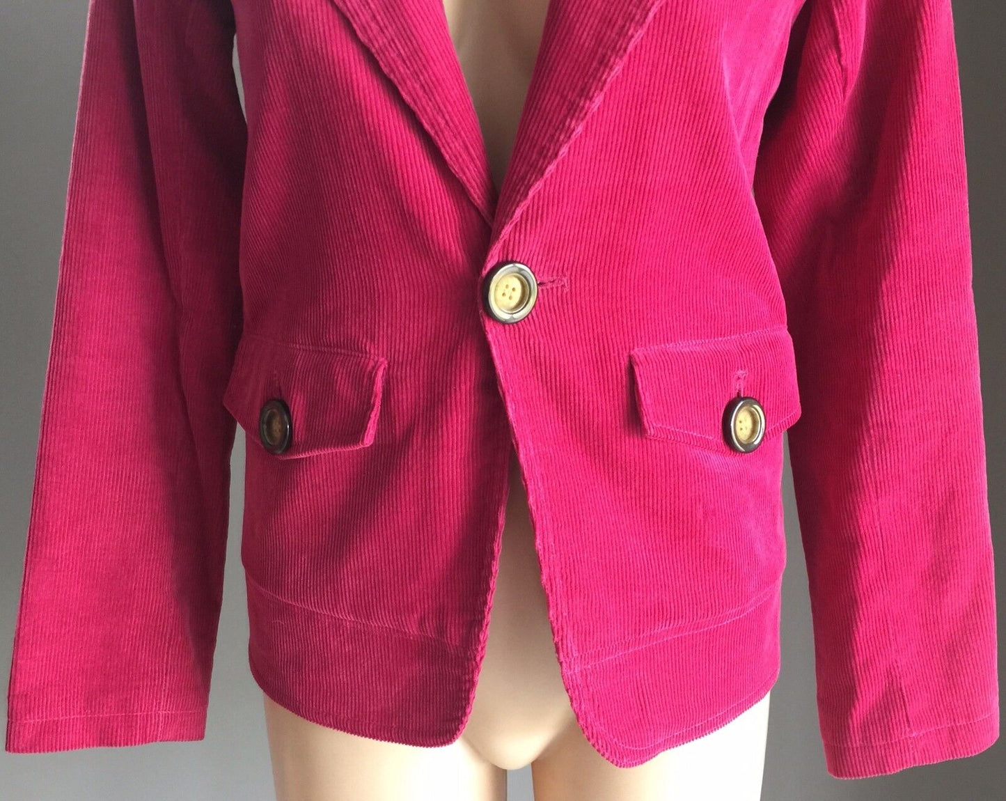 DOLL DOLL'S LUNA Jacket Blazer Cerise Corduroy Red Pink Size M 10 Retro Gem