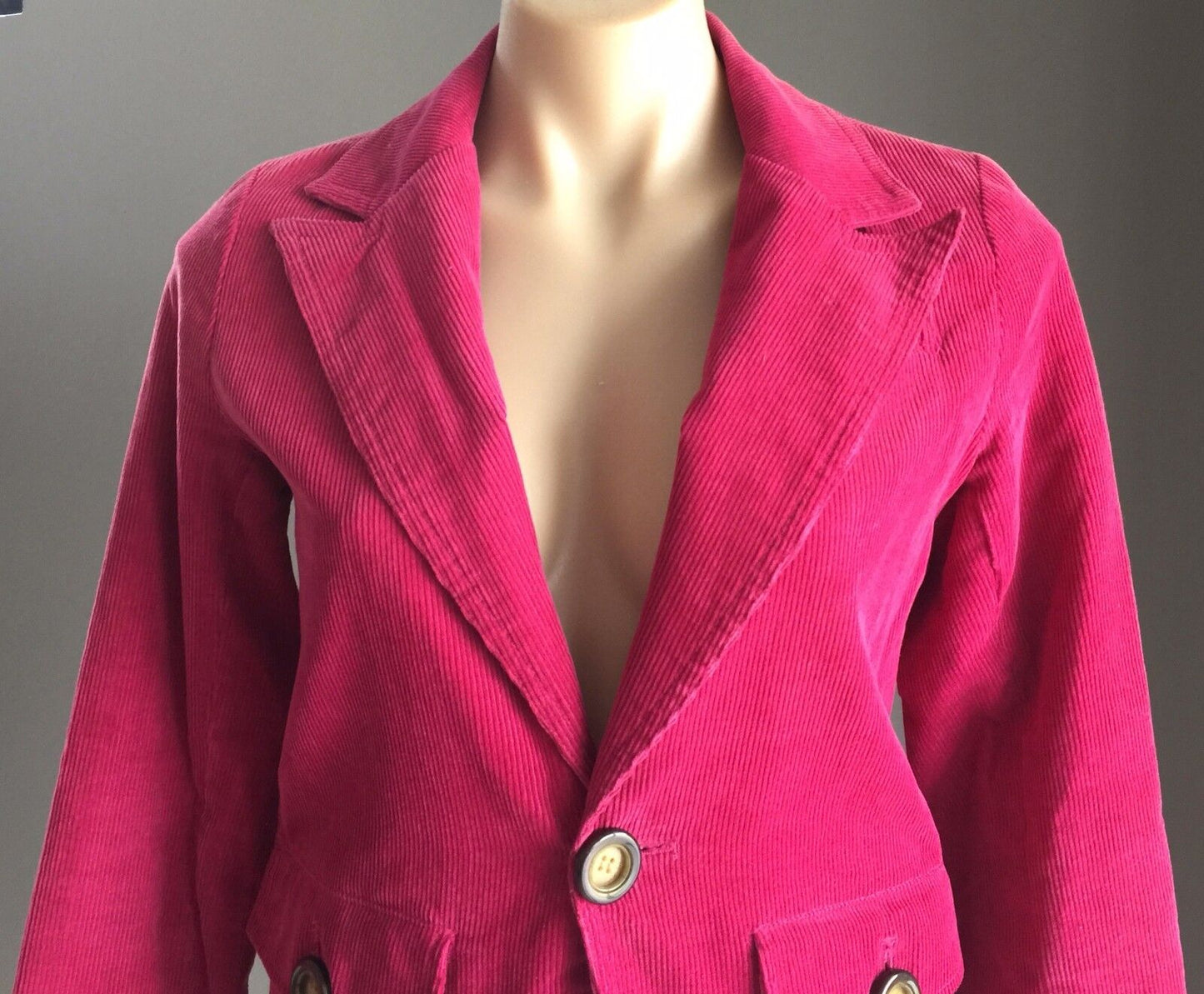 DOLL DOLL'S LUNA Jacket Blazer Cerise Corduroy Red Pink Size M 10 Retro Gem