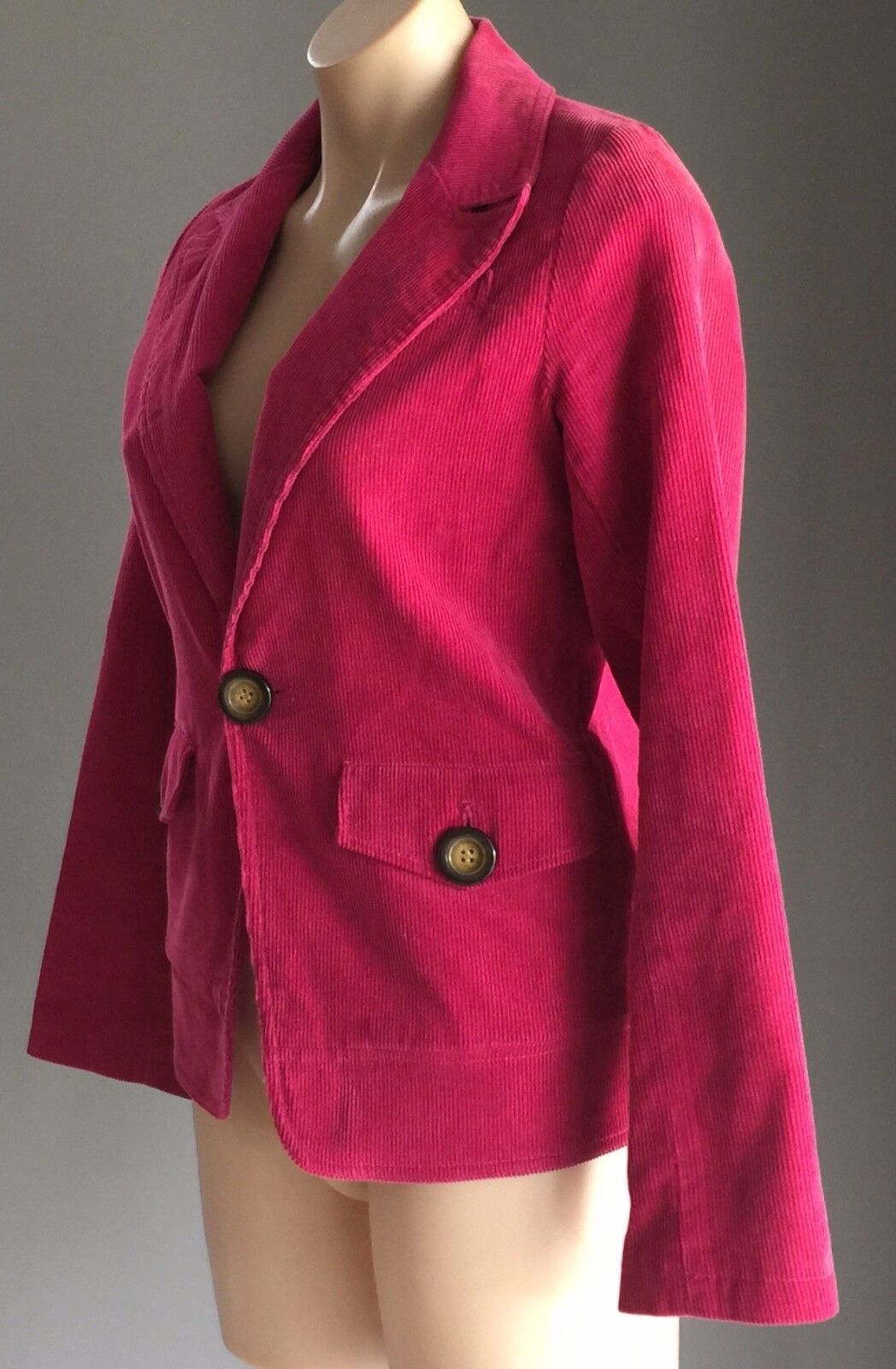 DOLL DOLL'S LUNA Jacket Blazer Cerise Corduroy Red Pink Size M 10 Retro Gem