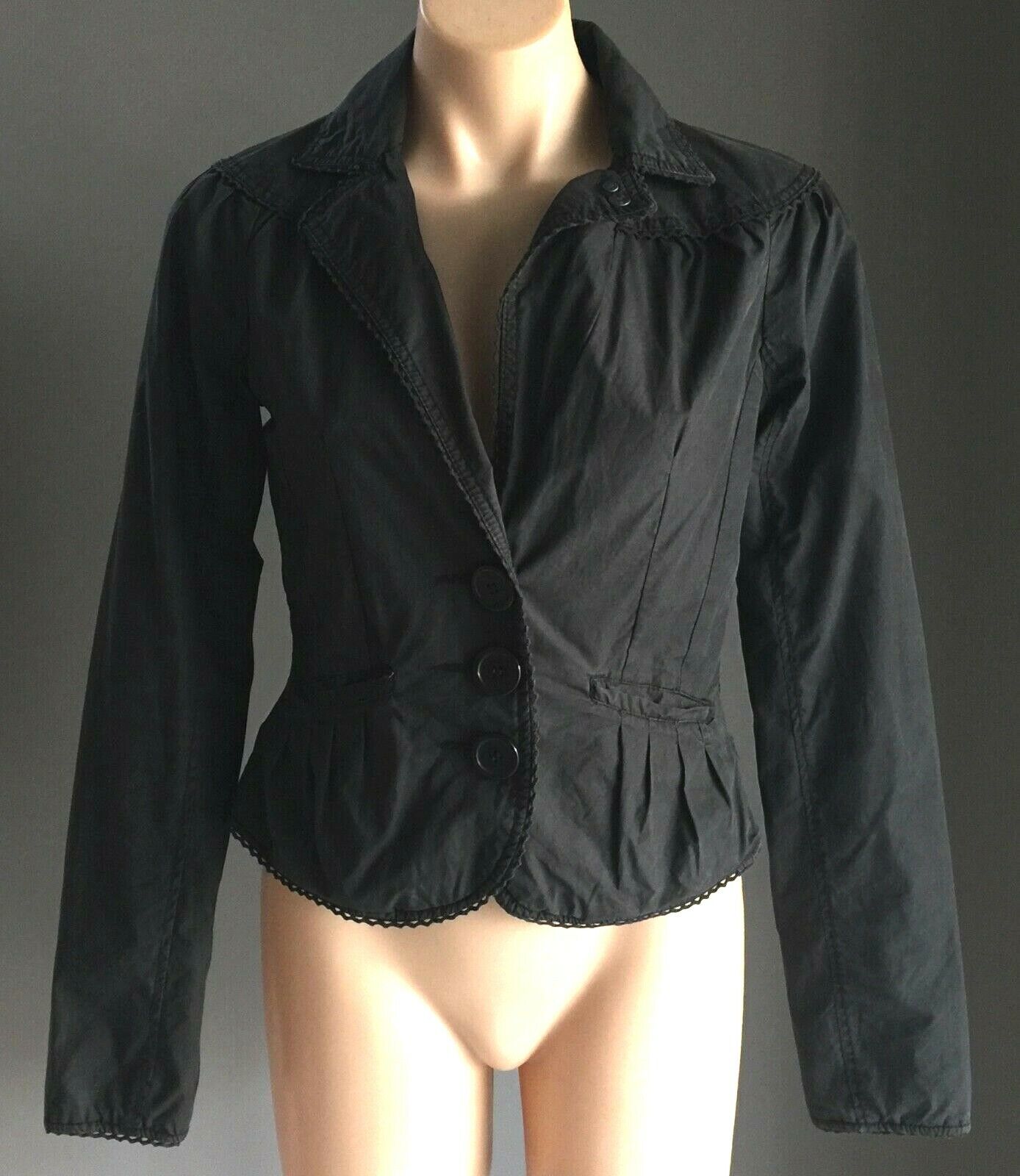 HOOCH Black Fitted Crop Buttoned Jacket Size 10 Work or Dinner Date New