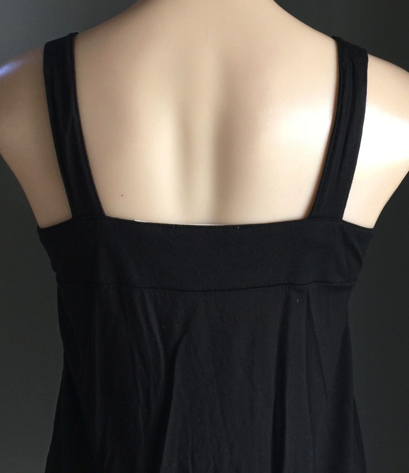 COUNTRY ROAD Top Tank Stretch Black Sleeveless Silver Rings Trim Camisole S 10
