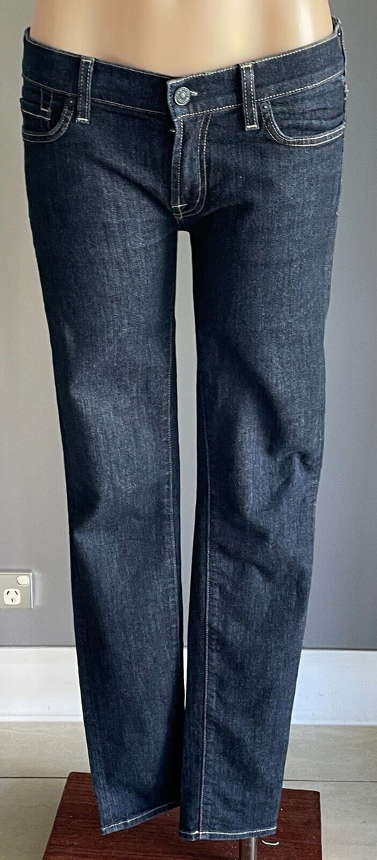 7 FOR ALL MANKIND "Roxanne" Slim Leg Jeans Dark Blue Denim Size 29 82cm Waist