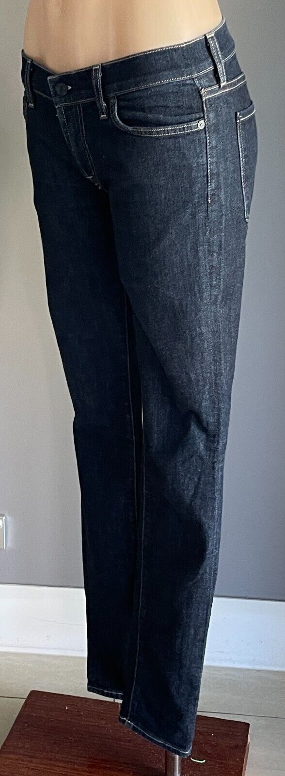 7 FOR ALL MANKIND "Roxanne" Slim Leg Jeans Dark Blue Denim Size 29 82cm Waist
