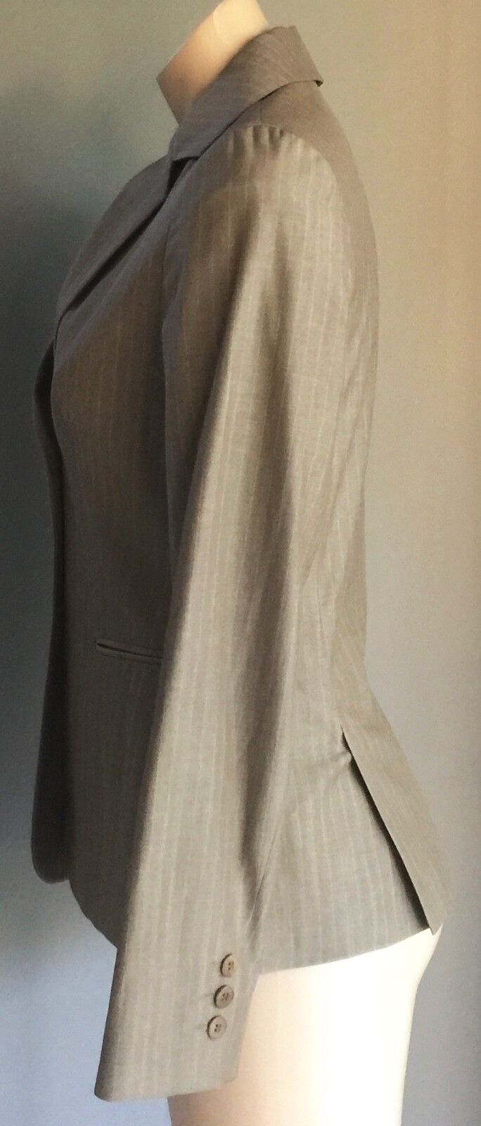 COUNTRY ROAD Jacket Light Brown Khaki Pinstripe Tailored Blazer Ladies Size 6 10