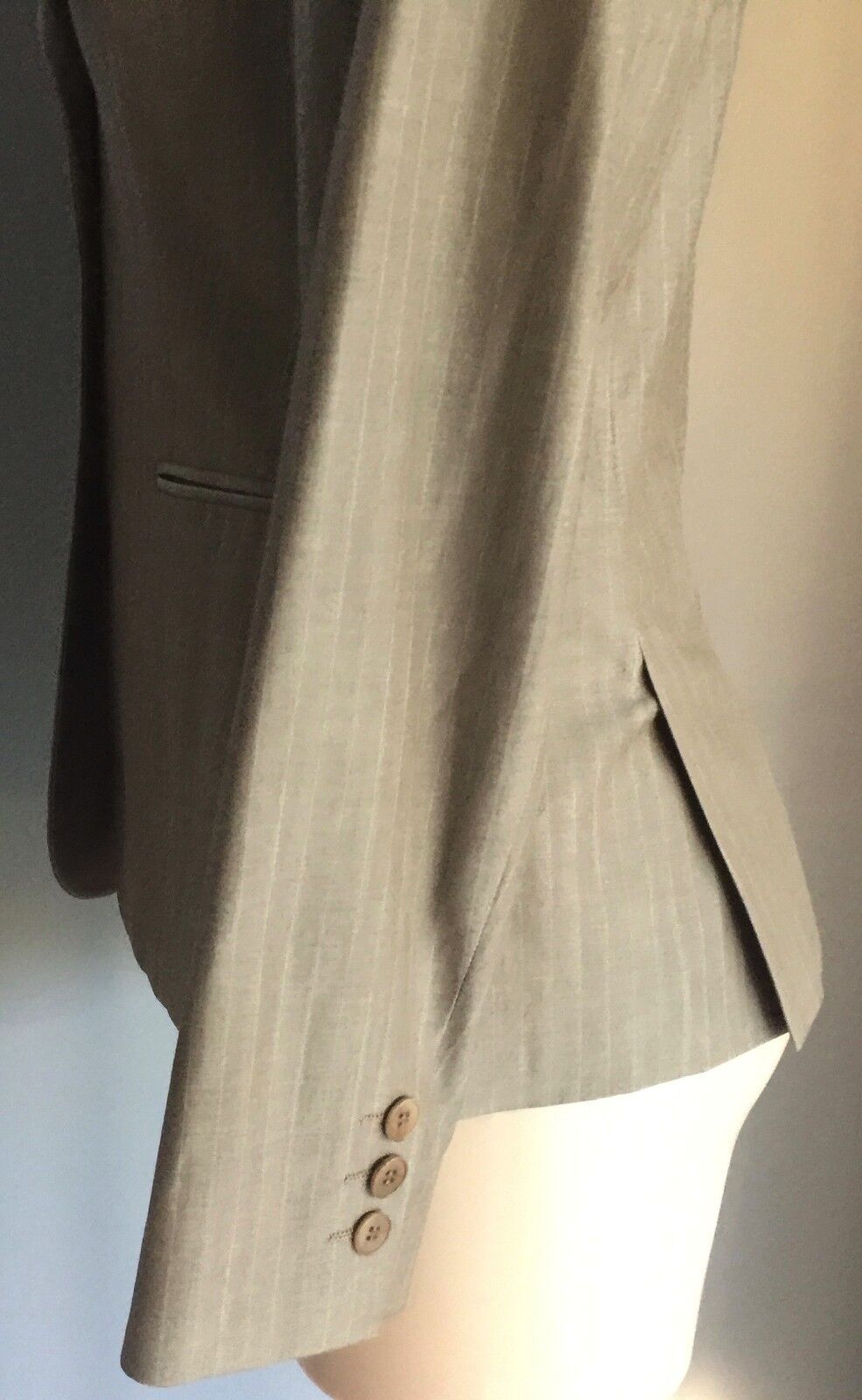 COUNTRY ROAD Jacket Light Brown Khaki Pinstripe Tailored Blazer Ladies Size 6 10