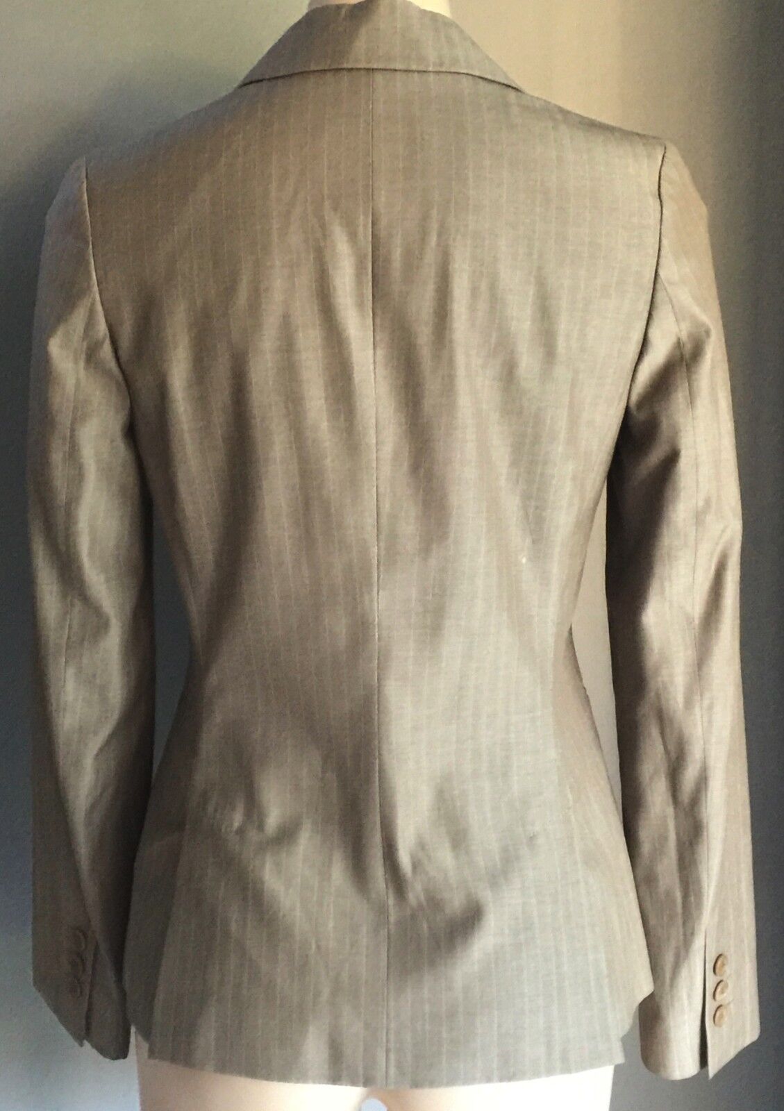 COUNTRY ROAD Jacket Light Brown Khaki Pinstripe Tailored Blazer Ladies Size 6 10