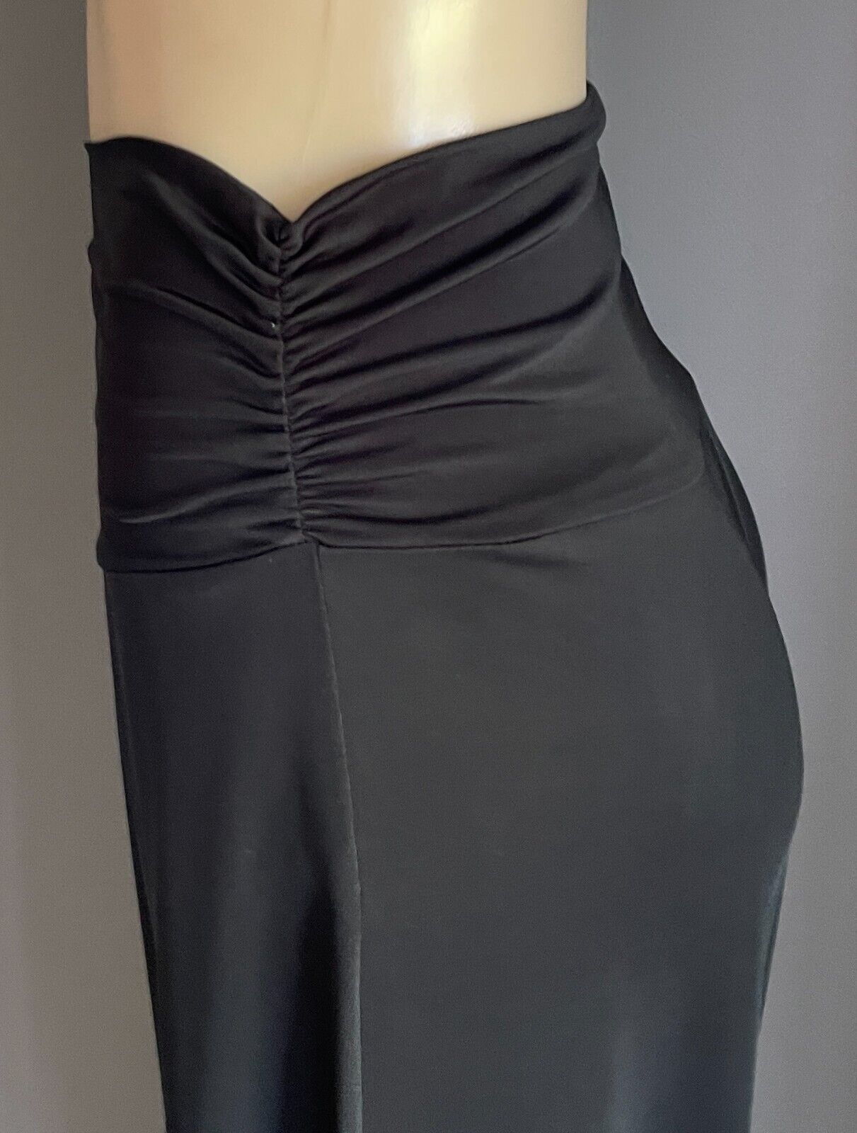 SUNNY GIRL Harem Pants Black Wide Ruched Waist Band Relaxed Fit Stretch Size 12