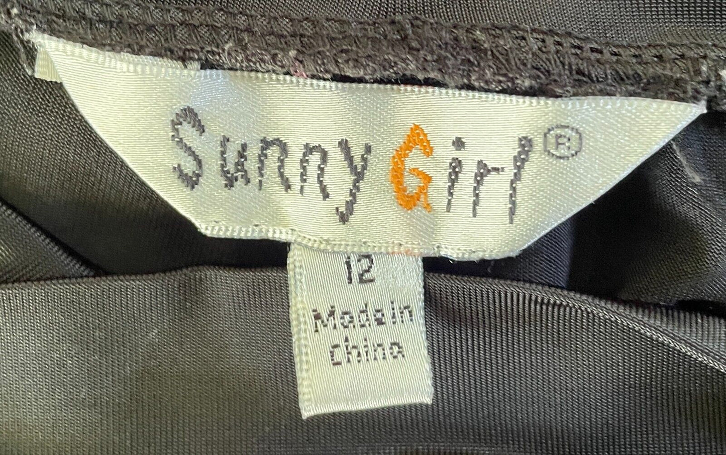 SUNNY GIRL Harem Pants Black Wide Ruched Waist Band Relaxed Fit Stretch Size 12