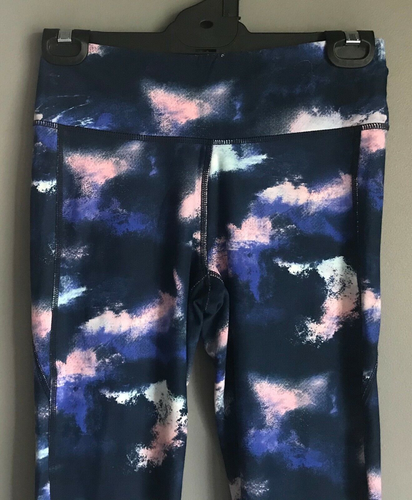 ACTIVE & CO Leggings Blue & Pink Print Long Sports Size 10 Gym Activewear Pants